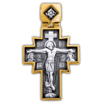 Распятие. Икона Божией Матери "Неопалимая Купина" крест нательный. Артикул 101.254